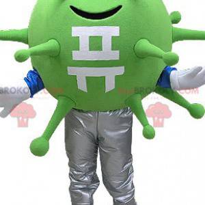 Groene virusbacteriën mascotte. Buitenaardse mascotte -